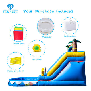 21ft Commercial Inflatable Slide Pool Large Blow Up Slide Bouncy Slide with Blower 100% PVC Bounce House for Kids