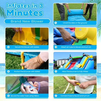 21ft Commercial Inflatable Slide Pool Bouncy Slide with Blower for Kids