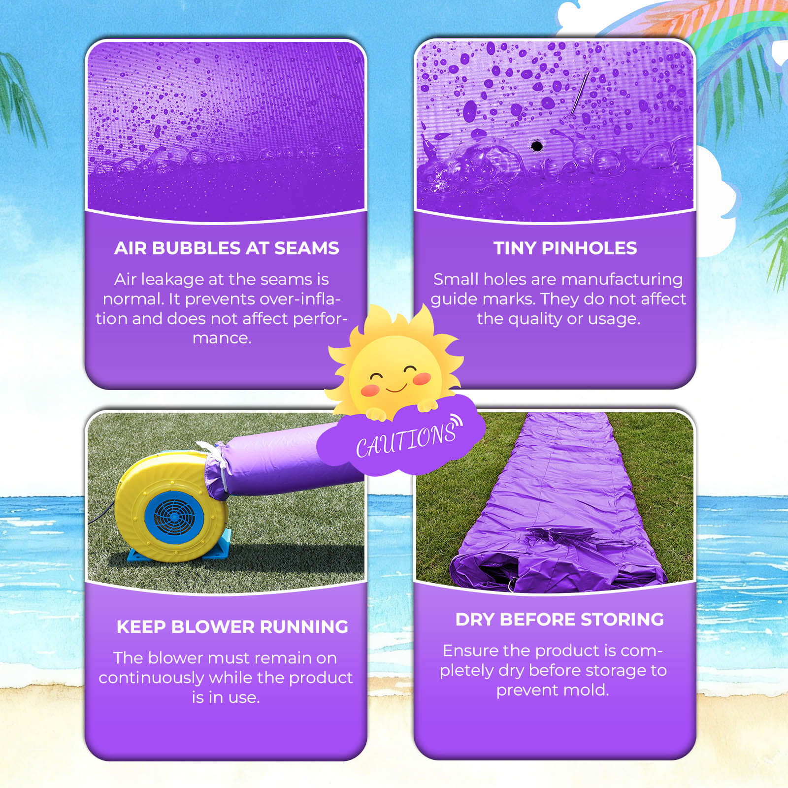 21ft Commercial Rainbow Water Slide Inflatable with Blower Bouncinlife