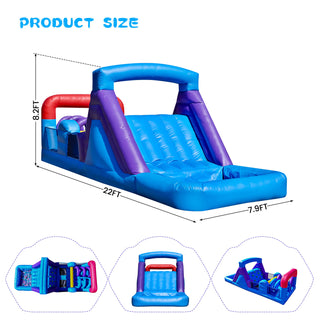 Bouncinlife Bounce House for Big Kids 22ft Inflatable Play House with Climbing Wall 100% PVC Inflatable Obstacle Course with Wet Dry Pool All in 1 Bounce House w Blower