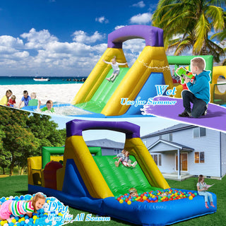 22ft Inflatable Play House with Climbing Wall 100% PVC Inflatable Obstacle Course with Wet Dry Pool w Blower Bouncinlife Bounce House for Kids