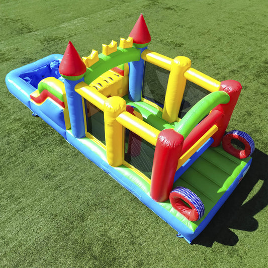 23ft Bounce House Obstacle with Water Slide & Blower for Kids Bouncinlife
