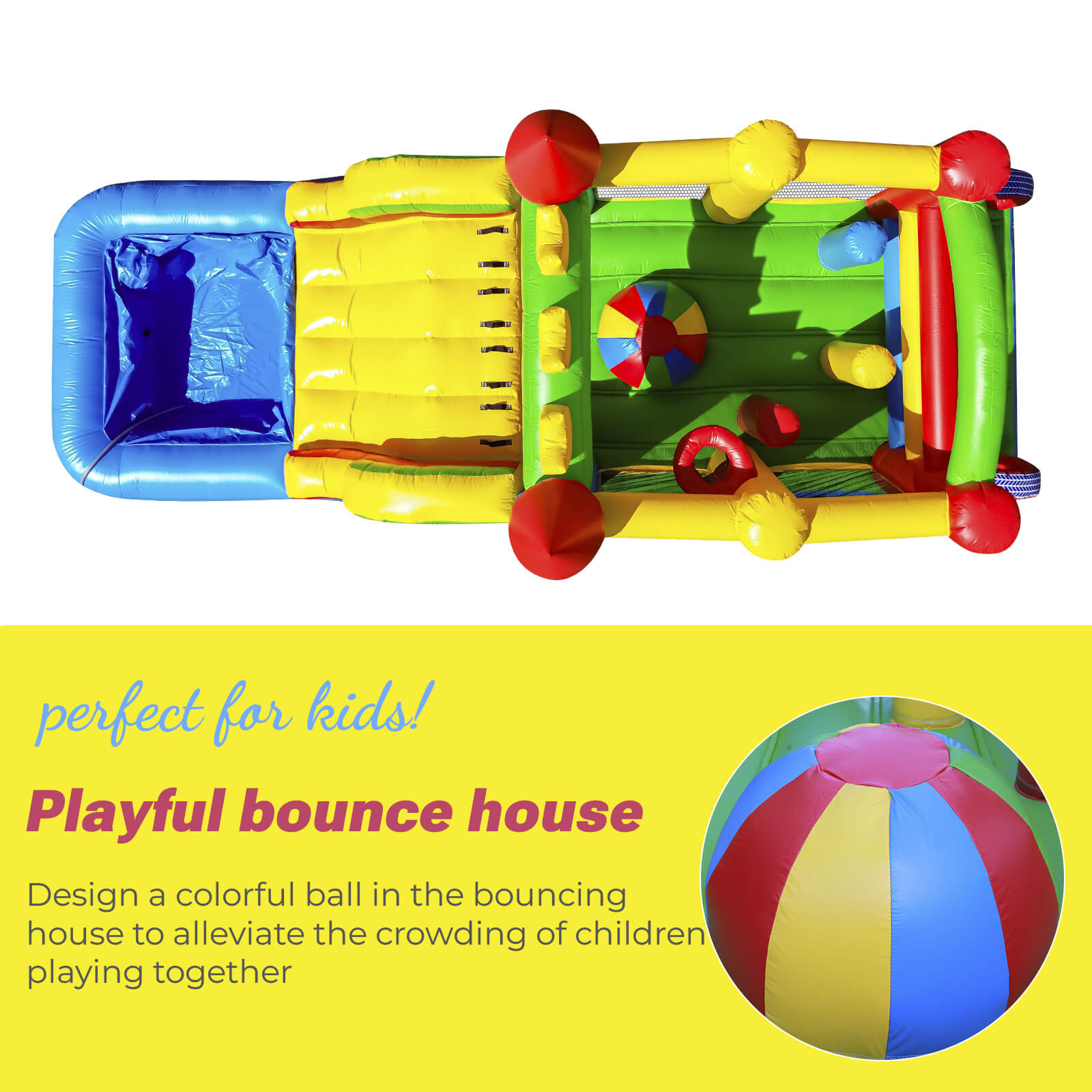 23ft Inflatable Obstacle Course with Water Slide & Blower - Commercial Grade Bouncinlife
