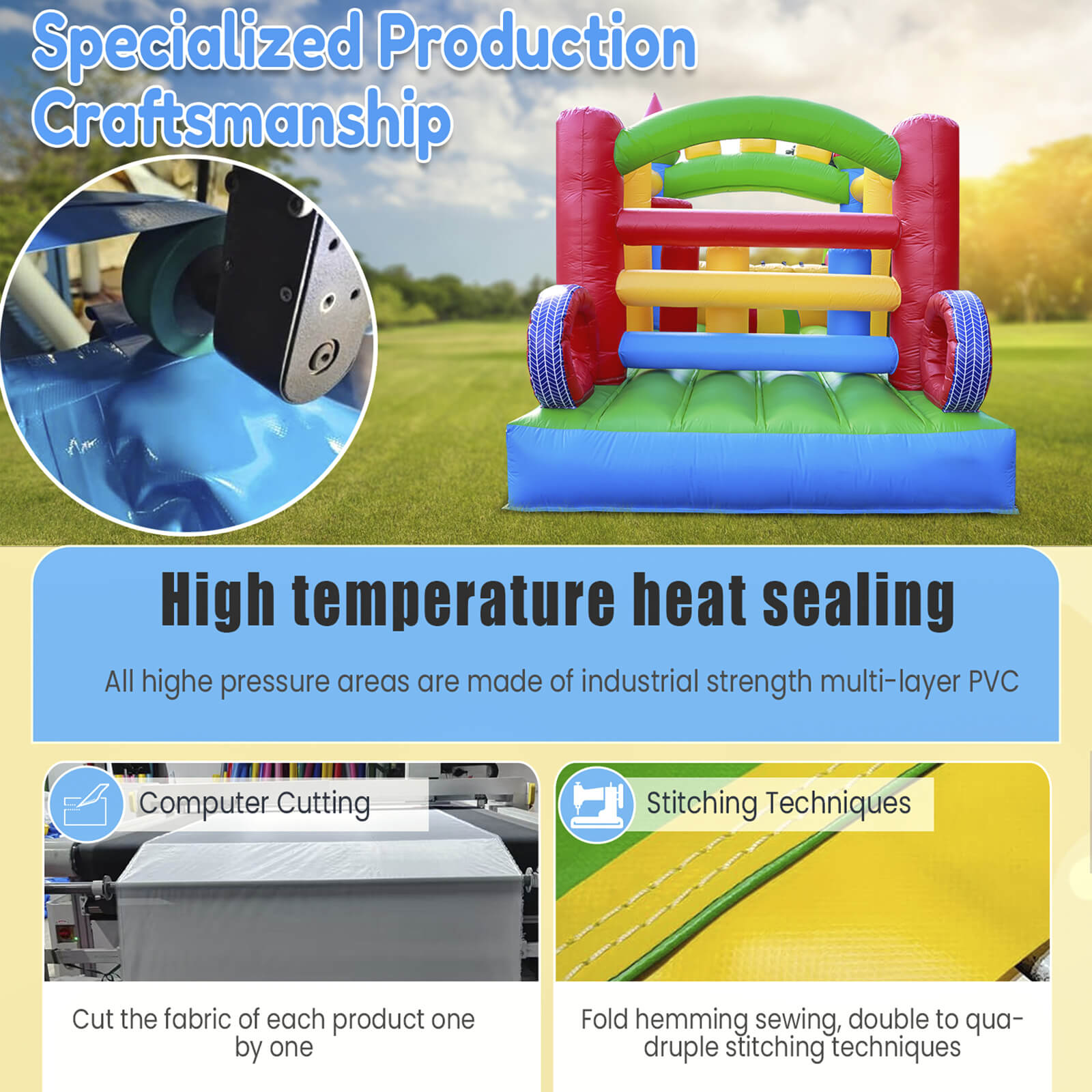 23ft Inflatable Obstacle Course with Water Slide & Blower - Commercial Grade Bouncinlife