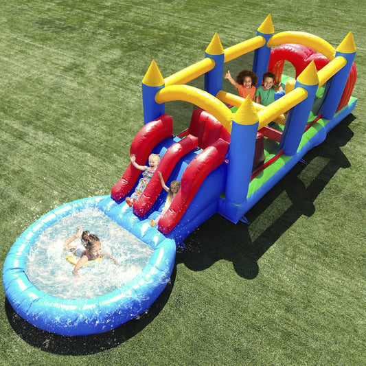 30ft Inflatable Obstacle Course with Slide Pool & Blower Bouncinlife