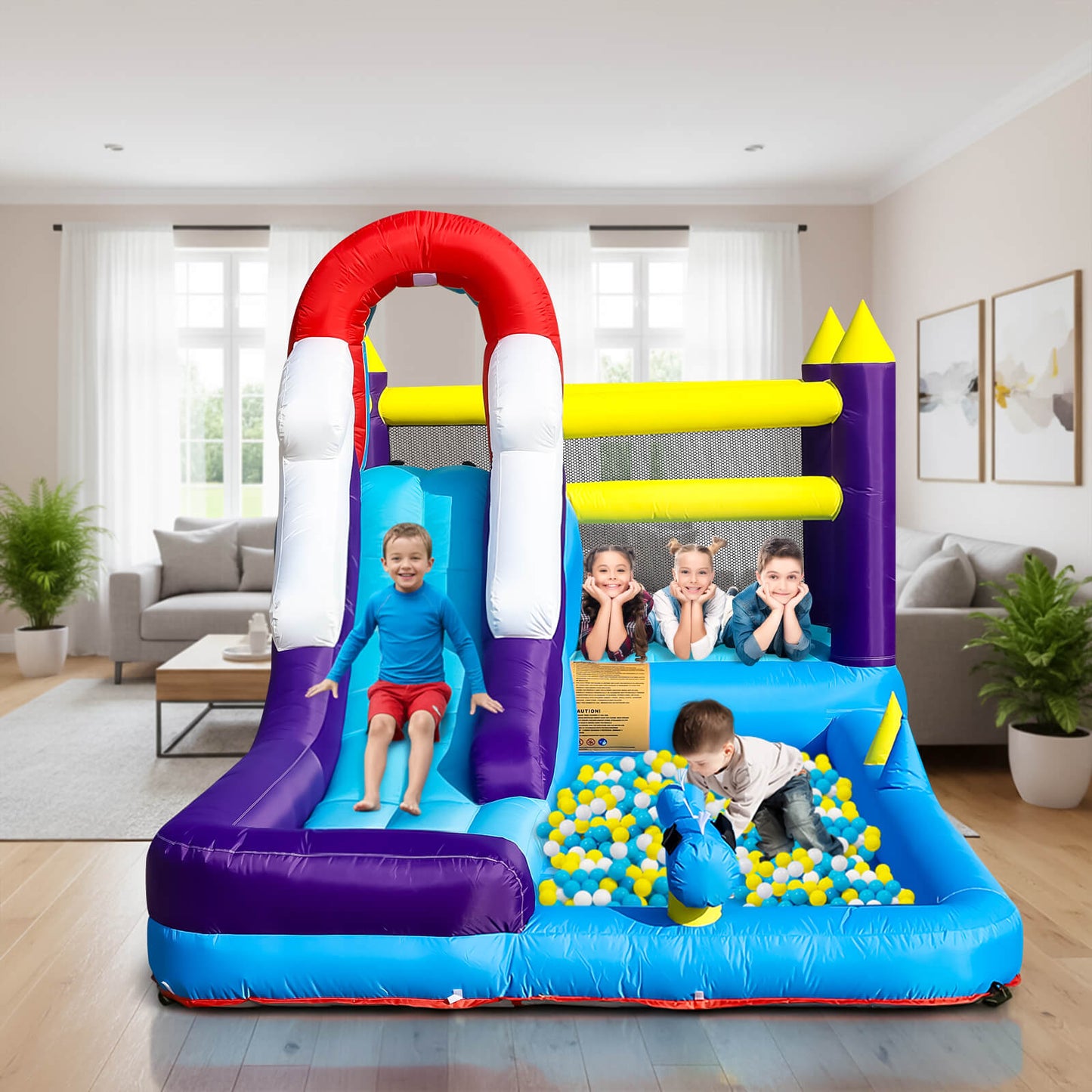 16ft Inflatable Bounce House with Water Slide Splash Pool Bouncinlife