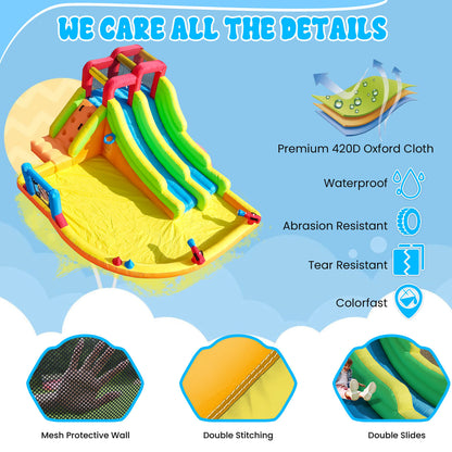 Inflatable Water Slide 15x12FT Dual Slides Water Park Inflatables for Kids