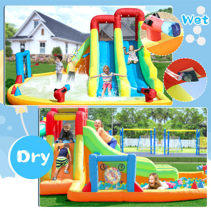 Inflatable Water Slide 15x12FT Dual Slides Water Park Inflatables for Kids