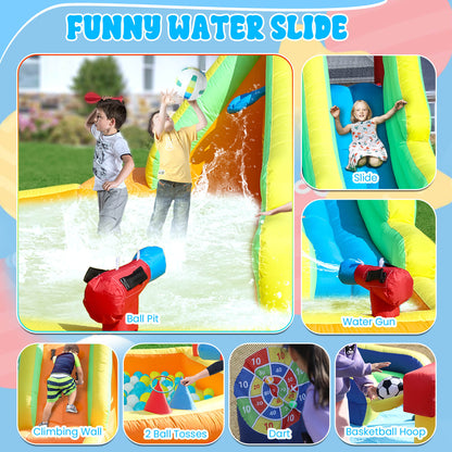 Inflatable Water Slide 15x12FT Dual Slides Water Park Inflatables for Kids