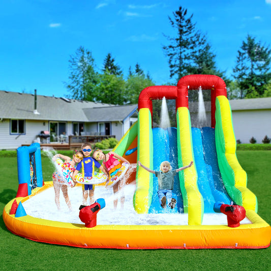 15ft Inflatable Bounce House with Dual Slide Wet Dry Pool for Kids