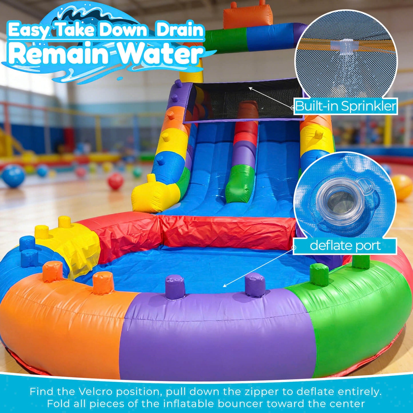 26.5FT Heavy Duty Commercial Inflatable Water Slide For Adults & Kids - Block Theme Bouncinlife