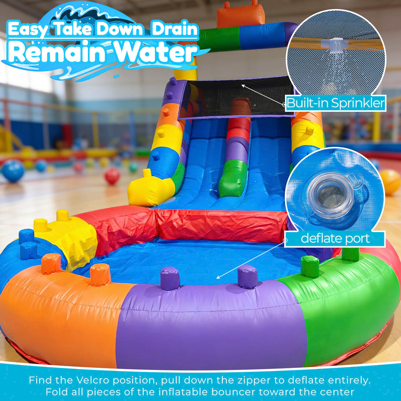 26.5FT Heavy Duty Commercial Inflatable Water Slide For Adults & Kids - Block Theme Bouncinlife