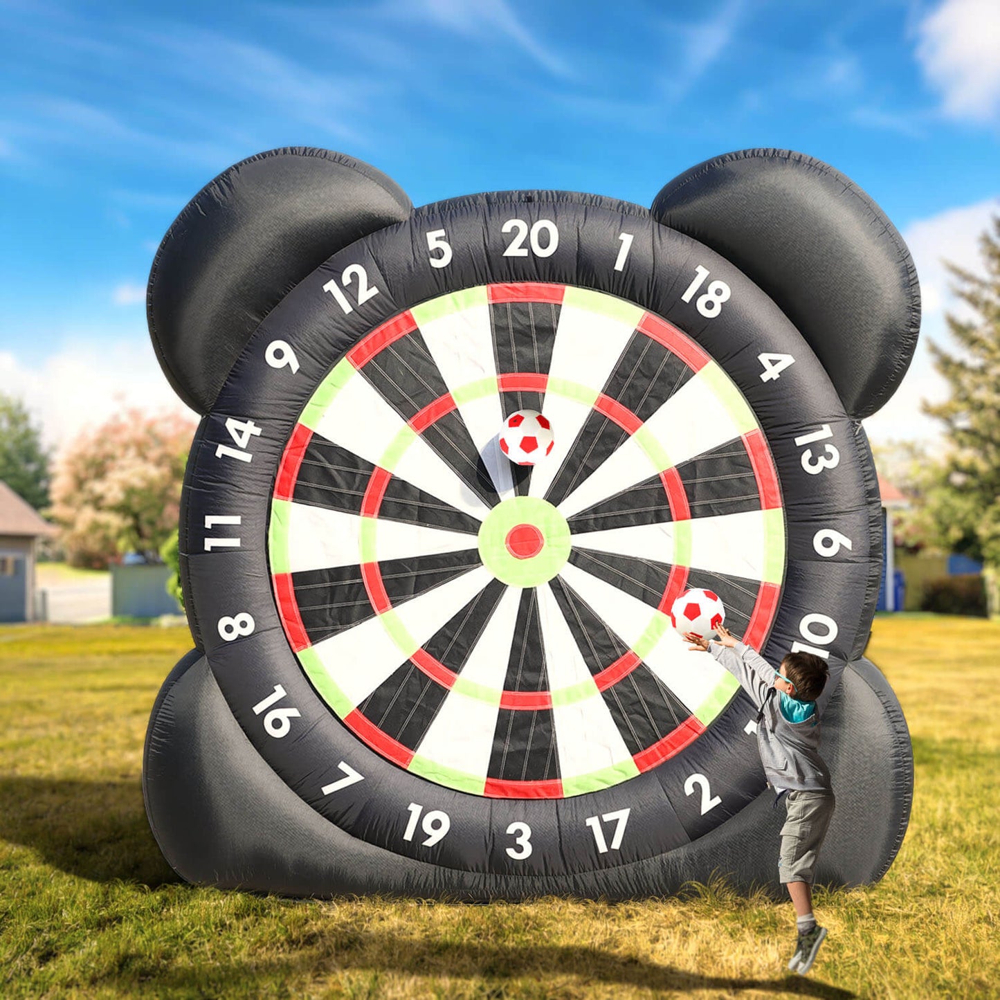 Bouncinlife ultimate 10' Soccer Dart Board Inflatable Toss Game Bouncinlife