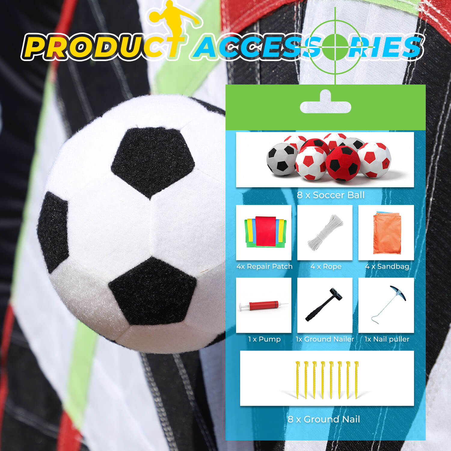 Bouncinlife ultimate 10' Soccer Dart Board Inflatable Toss Game Bouncinlife