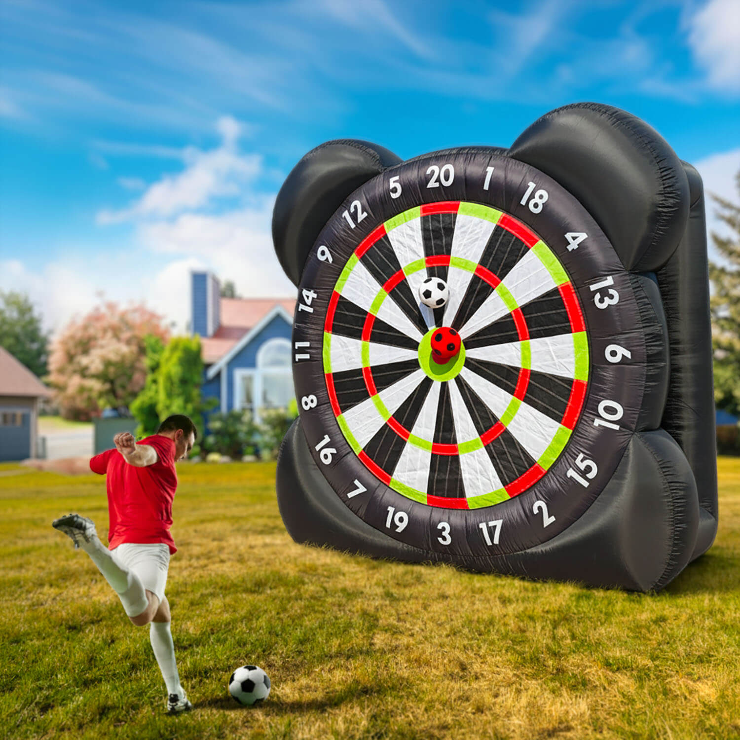 Bouncinlife ultimate 10' Soccer Dart Board Inflatable Toss Game Bouncinlife