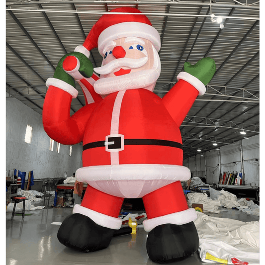 33ft/10m Christmas Inflatable Santa Claus with Blower Flat Gift Bag Giant Christmas Inflatable Santa Bouncinlife