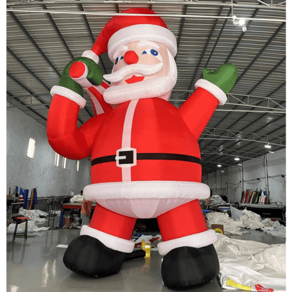 33ft/10m Christmas Inflatable Santa Claus with Blower Flat Gift Bag Giant Christmas Inflatable Santa