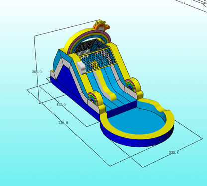 21ft Inflatable Water Slide with Pool - 600lb Capacity Heavy Duty Backyard Slide | 1100W Blower Included Bouncinlife