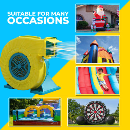 Upgraded 1.0HP/1.3HP High-Power Inflatable Blower - More Airflow, Less Energy - Bouncinlife