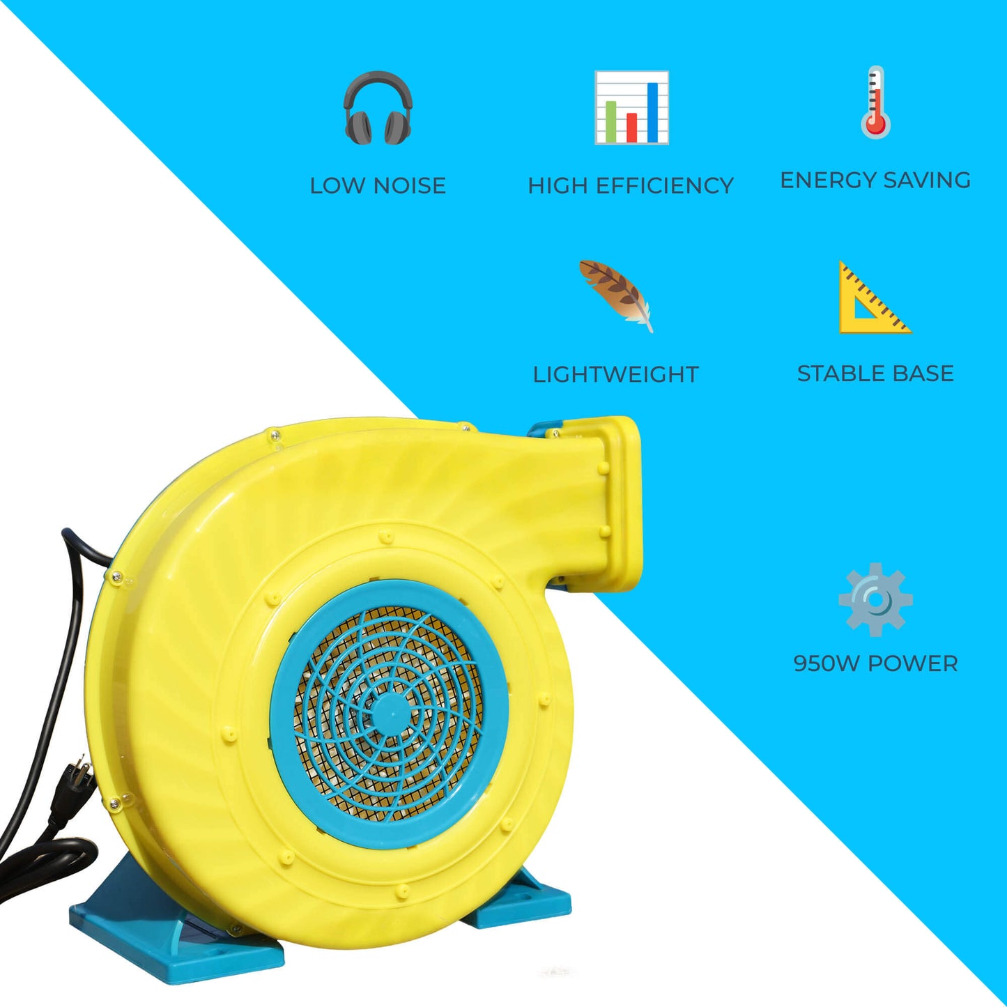 Upgraded 1.0HP/1.3HP High-Power Inflatable Blower - More Airflow, Less Energy - Bouncinlife