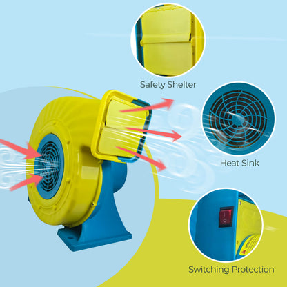 Upgraded 1.0HP/1.3HP High-Power Inflatable Blower - More Airflow, Less Energy - Bouncinlife