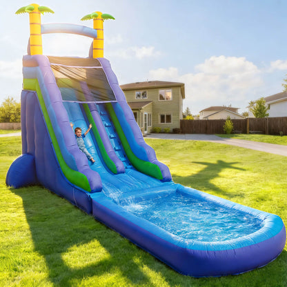 30ft Commercial Palm Water Slide Pool Modular Bouncinlife