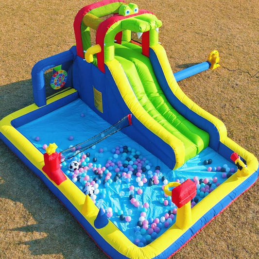 15ft Inflatable Play House with Splash Pool Water Park for Kids with Blower