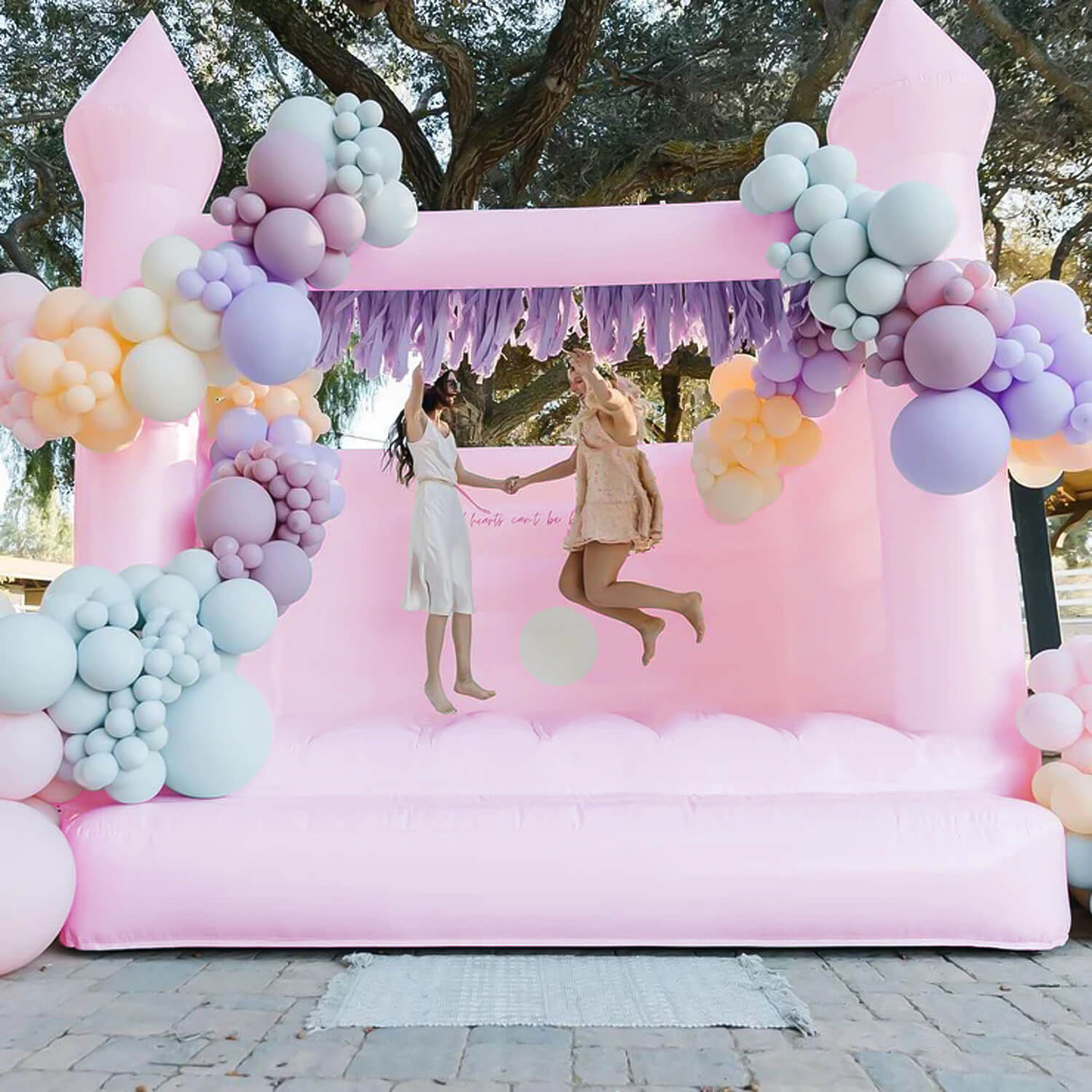 Pink bounce house