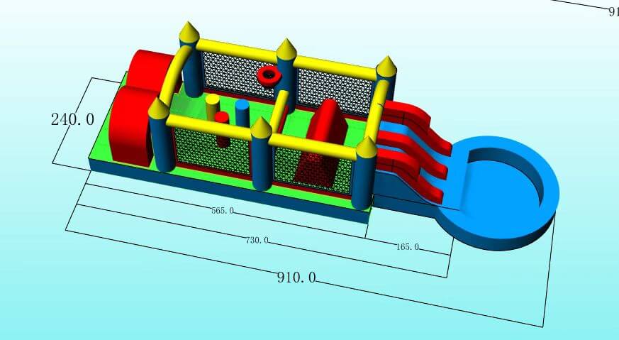 30ft Inflatable Obstacle Course with Water Slide & Blower - Commercial Grade Bouncinlife