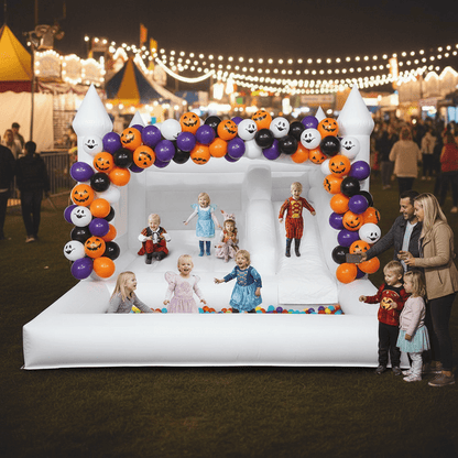13ft Commercial White Bounce House for Kids White Jumping Castle with Slide & Ball Pool for Biday Backyard Toys Bouncinlife