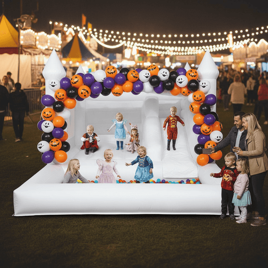 13ft Commercial White Bounce House for Kids White Jumping Castle with Slide & Ball Pool for Biday Backyard Toys Bouncinlife