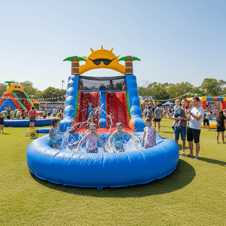 23FT Commercial Dual Water Slide for Kids Adults Heavy Duty Dual Water Slide with Pool Bouncinlife