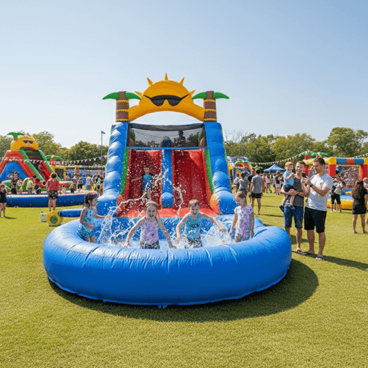 23FT Commercial Dual Water Slide for Kids Adults Heavy Duty Dual Water Slide with Pool Bouncinlife